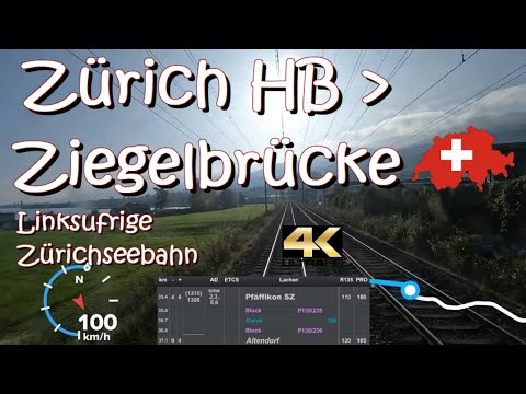 CAB RIDE 4K 🇨🇭 Zürich HB - Ziegelbrücke S25 (Linksufrige Zürichseebahn/rive gauche) DPZ Re450 S-Bahn