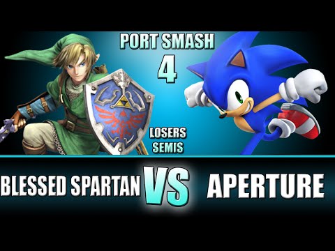 PORT SMASH 4 - BlessedSpartan (Cloud, Link) Vs Aperture (Sonic) - Losers Semis - SSB4