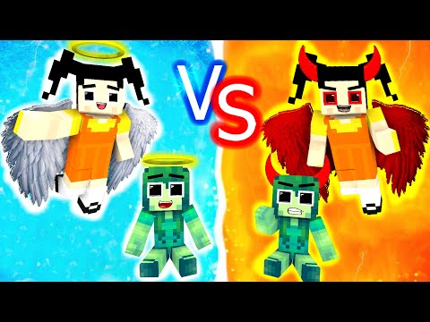 Monster School : Angel and Devil Squid Game Doll w/ Baby Zombie - Minecraft Animation