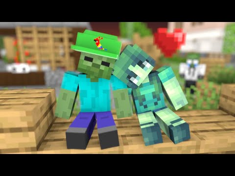 Haha Animations - Minecraft Monster School - Monster School : Flirt With a Zombie Girl - Minecraft Animation Love Story