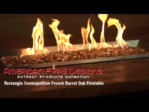 Rectangle Cosmopolitan French Barrel Oak Firetable Video
