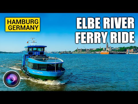 🚢 Silent 4K Ferry Tour Hamburg  Elbe River Route 61  Immersive Maritime Journey