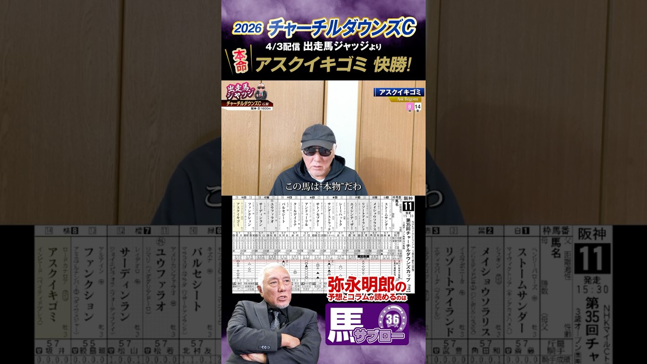 【2026 チャーチルダウンズC 】出走馬ジャッジより　#2026年チャーチルダウンズC #弥永 #競馬 #keiba #切り抜き