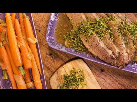 Braised Brisket with Almond Gremolata