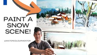 How To Paint Snow In Watercolour: EASY Beginner's Class