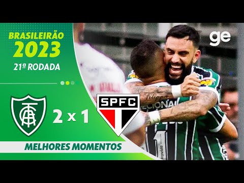Gols e lances de América-MG x São Paulo