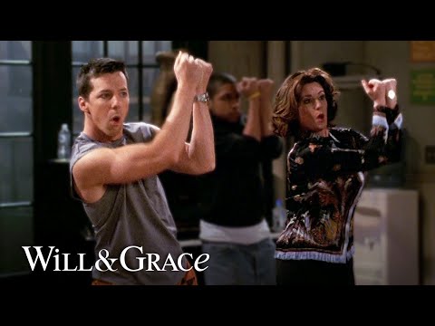 All the dance moves but the chicken dance is ICONIC | Will & Grace
