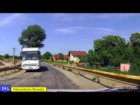 Driving in Romania. DJ 591:  Timişoara - Bobda - Cenei. (Timelapse 3x)