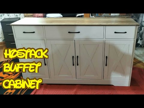 TEENFON 58" H Storage Cabinet with Adjustable Shelf, Farmhouse Kitchen Pantry Cabinet, Bathroom Cabinet with 4 Doors, Cupboard for Kitchen, Bathroom, Living Room, White video review thumbnail