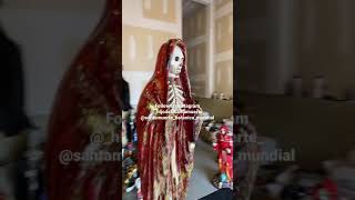 Red acrylic 38 inch Santa muerte
