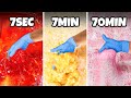 7-Seconds Vs. 7-Minutes Vs. 70-Minutes Slime Making Challenge!