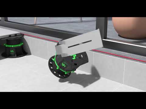 How to install Outdoor raised floor and how is pedestal component?