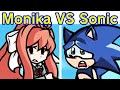 Friday Night Funkin' Lunatic Monika vs Fleetway Sonic | Phantasm Song (Dark Puddle) (FNF Mod)
