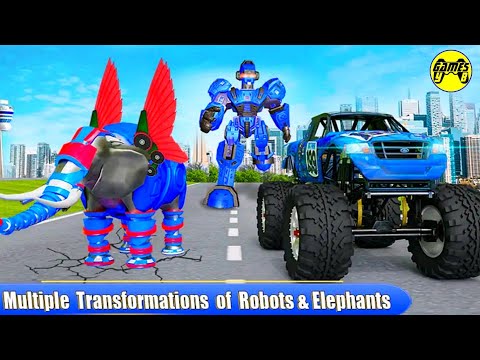 Flying Elephant Robot Transform Monster Truck Robot Games - Android Gameplay FHD