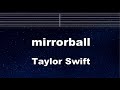 Practice Karaoke♬ mirrorball - Taylor Swift 【With Guide Melody】 Instrumental, Lyric, BGM
