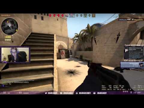 Streaming CS:GO with twitch.tv/gnarcandy (5 v 1 Clutch with defuse)