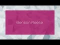 Benson Reese Appearance