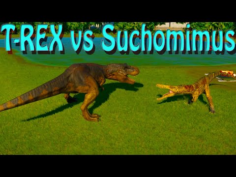 T-REX vs SuchomimusRex,Velociraptor,Indoraptor,Indominus Rex-Jurassic World Evolution