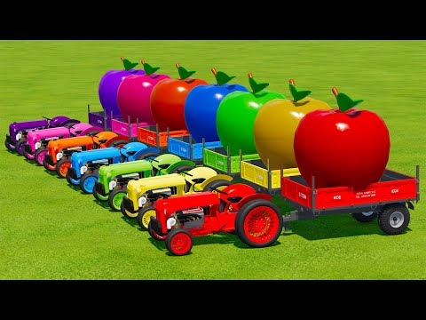 LOAD AND TRANSPORT GIANT APPLES WITH FORD TRACTORS - Farming Simulator 22