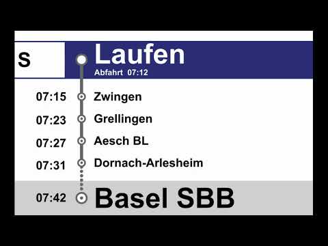 SBB Ansage » S-Bahn Begrüssung in Laufen nach Basel SBB (07:12) (2023) | SLBahnen