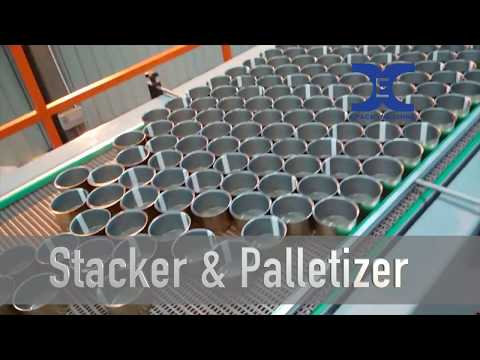 X007 automatic low height  round tin can body making production line 4K video