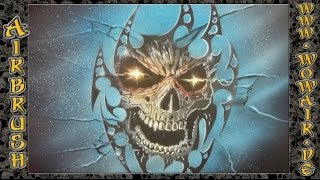 Airbrush by Wow No.489 " Tribal Skull No 2 " HD