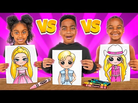 3 MARKER BARBIE CHALLENGE WITH THE PRINCE FAMILY
