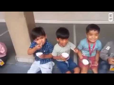 Ice cream party enjoy in my school Dr Virendra Swaroop Education Center
