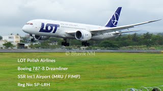 preview picture of video 'Lot Polish Dreamliner lands in Mauritius as flight LO6323'