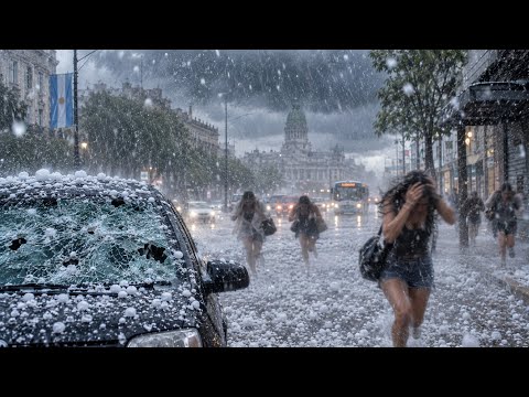 Argentina Hailstorm! Giant Hail Smashes Cars & Streets | Severe Weather | Zero Warning 