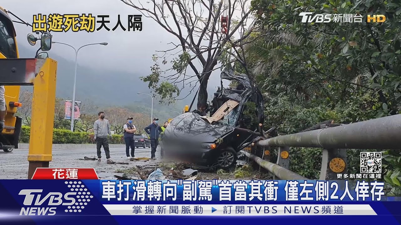 出遊遇死劫!車「打水漂」失速自撞路樹 5好友僅2男倖存