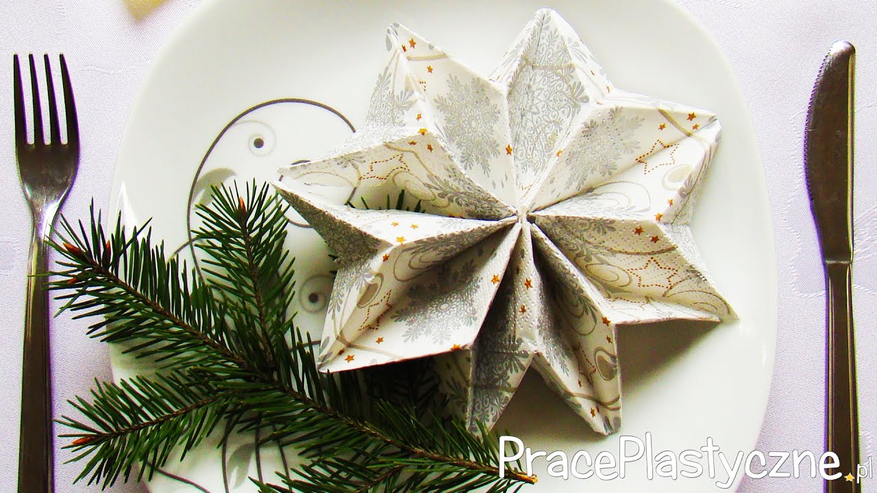 Jak złożyć gwiazdę betlejemską z papierowej serwetki?