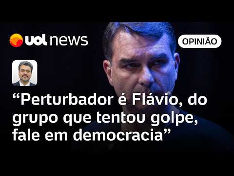 Flávio Bolsonaro, parte do grupo que tentou dar golpe, falar em democracia é perturbador | Sakamoto