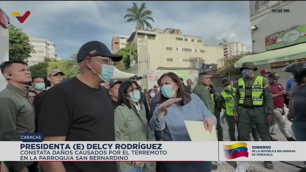 San Bernandino (Caracas) visitado por Delcy Rodríguez y alcaldesa Carmen Meléndez tras terremoto