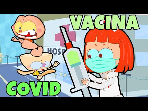 Capa de Mongo e Drongo e a Vacina da Covid 19 - Desenho animado em época de vacinação contra a Covid 19