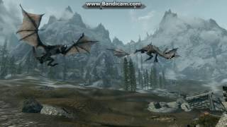 SKYRIM ДРАКОН ПРОТИВ ИМПЕРСКИХ СОЛДАТ И ПАУКОВ