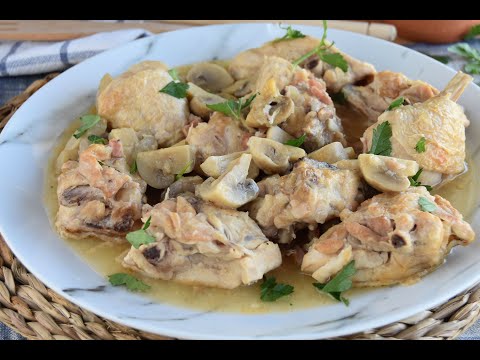 Guiso de pollo con champiñones FÁCIL Y SABROSO