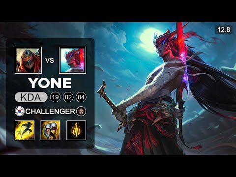 Yone vs Zed Mid - KR Challenger - Patch 12.8 Season 12