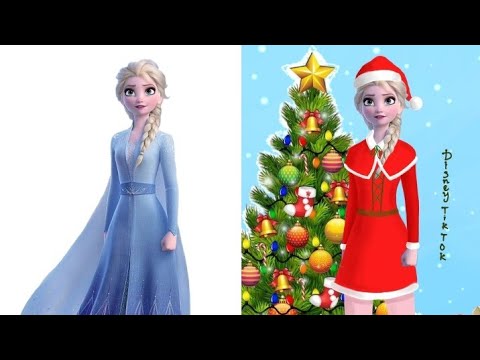 Elsa as Christmas Girl Disney Princess Glowup #24