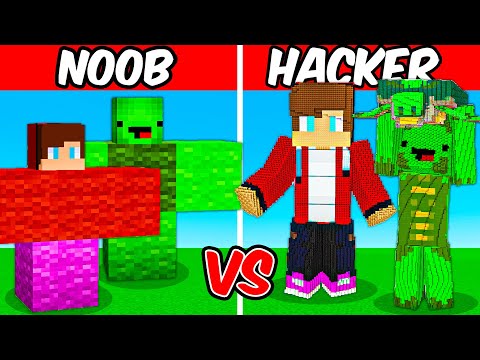 Jamesy - JJ & MIKEY Build Challenge: NOOB VS HACKER (MAIZEN MINECRAFT)