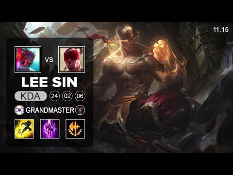 Lee Sin Mid vs Yone - KR Grandmaster Patch 11.15