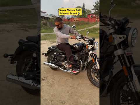 Royal Enfield Super Meteor 650 Exhaust Sound #exhaust #exhaustsound #modified #stock #astral #black
