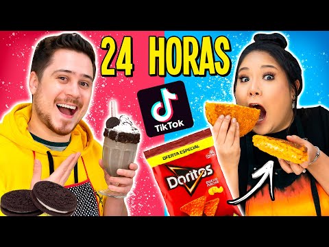 24 HORAS SÓ COMENDO COMIDA DO TIK TOK | Jeru e Cheru