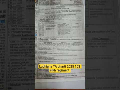 Ludhiana TA bharti 2025 103 Sikh ragiment ✅✅ || #shorts #taarmybharti2025