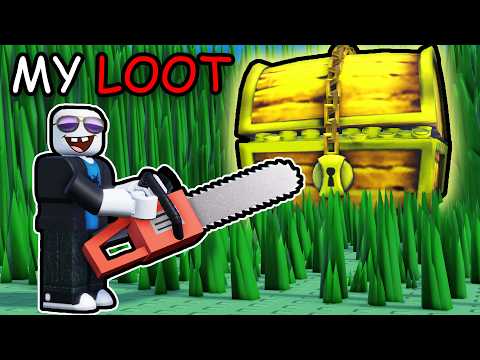 finding UNLIMITED Loot in Roblox cut grass...