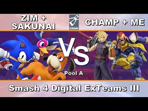 [DE] Smash 4 Digital ExTeams III - Pool A - ZIM + SAKUNAI vs CHAMP + ME