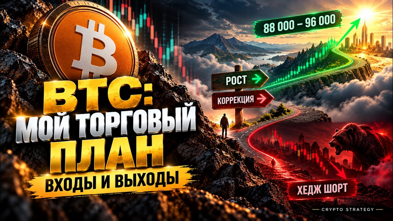 МОЙ ПЛАН ПО BITCOIN: ВХОДЫ, ВЫХОДЫ И ДОЛГОСРОЧНАЯ СТРАТЕГИЯ!