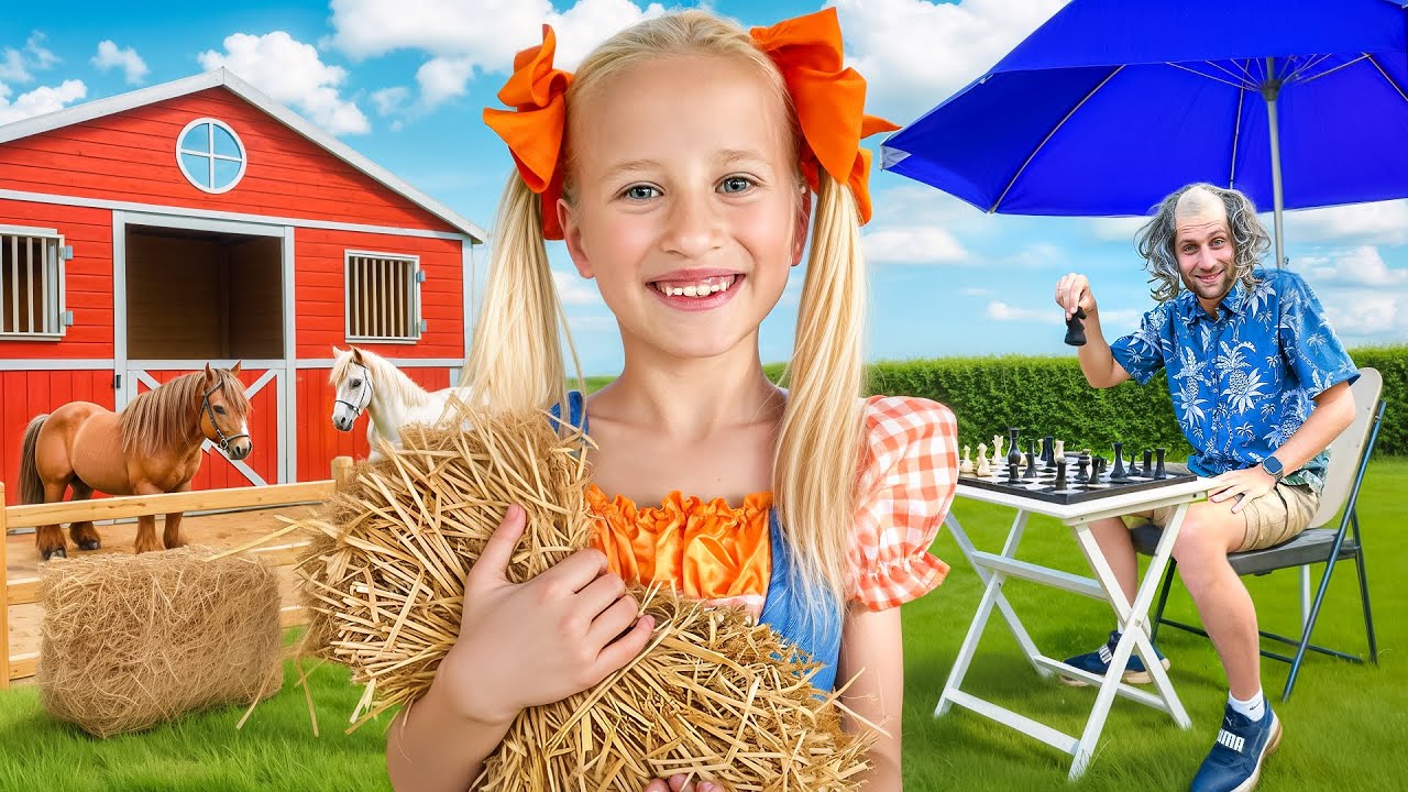 Katya and Dima Visit Grandpa | Learning Not to Be Lazy