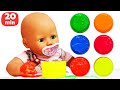 Learn colors with baby Annabell doll! Baby Born doll & Baby alive doll. Baby doll videos for kids