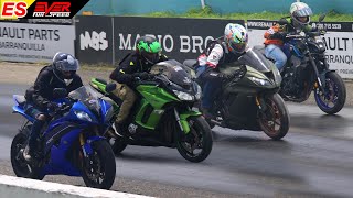 Yamaha R6R 🆚️ Z1000SX 🆚️ MT-09 🆚️ GSX-S750 🆚️ Ninja ZX6R 🆚️ Z1000   CARRERAS DE MOTOS B/quilla 2024